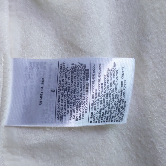 Banana Republic wool-blend fuzzy winter white pencil skirt size 6 - Picture 7 of 10